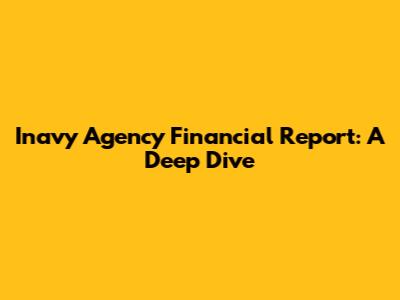 Inavy Agency Financial Report: A Deep Dive