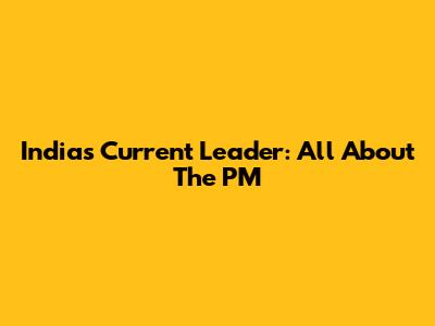 India's Current Leader: All About The PM