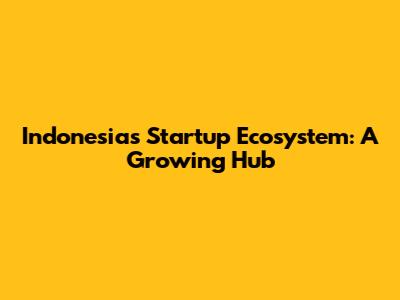 Indonesia's Startup Ecosystem: A Growing Hub