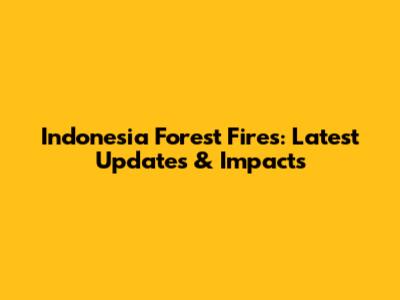 Indonesia Forest Fires: Latest Updates & Impacts