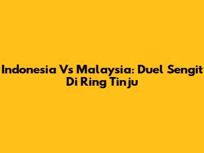 Indonesia Vs Malaysia: Duel Sengit Di Ring Tinju