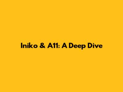 Iniko & A11: A Deep Dive