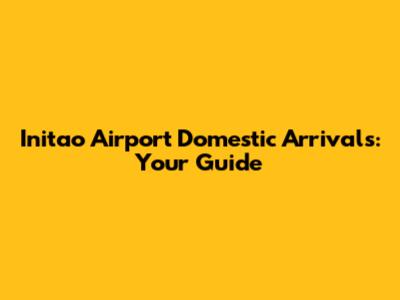Initao Airport Domestic Arrivals: Your Guide
