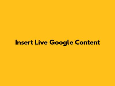 Insert Live Google Content
