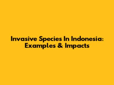 Invasive Species In Indonesia: Examples & Impacts