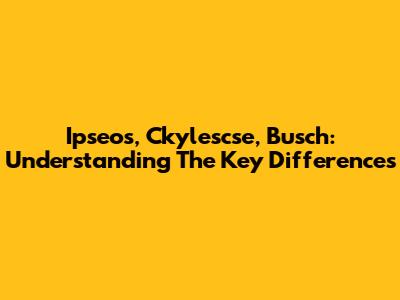 Ipseos, Ckylescse, Busch: Understanding The Key Differences