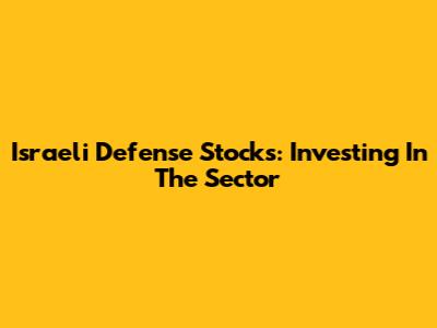 Israeli Defense Stocks: Investing In The Sector
