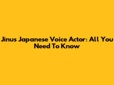 Jinu's Japanese Voice Actor: All You Need To Know