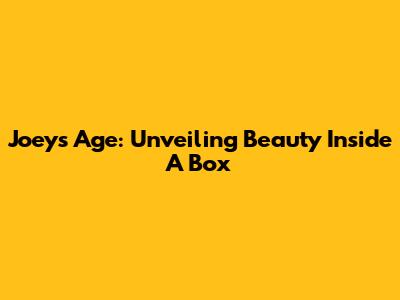 Joey's Age: Unveiling Beauty Inside A Box