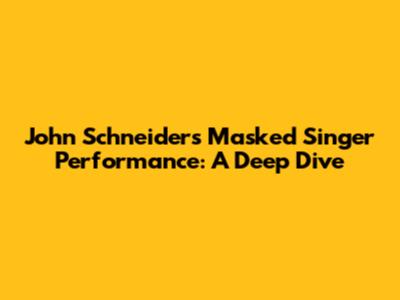 John Schneider's Masked Singer Performance: A Deep Dive