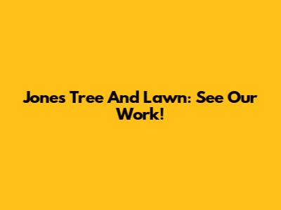 Jones Tree And Lawn: See Our Work!