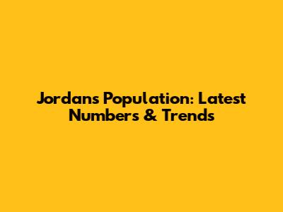 Jordan's Population: Latest Numbers & Trends