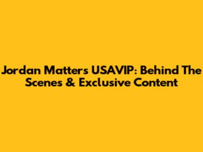 Jordan Matter's USAVIP: Behind The Scenes & Exclusive Content
