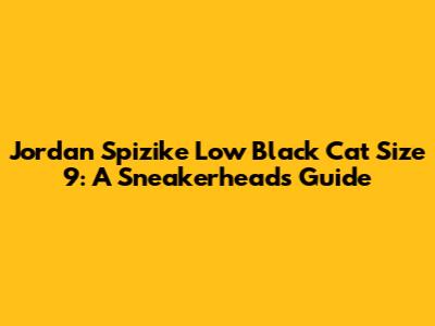 Jordan Spizike Low 'Black Cat' Size 9: A Sneakerhead's Guide