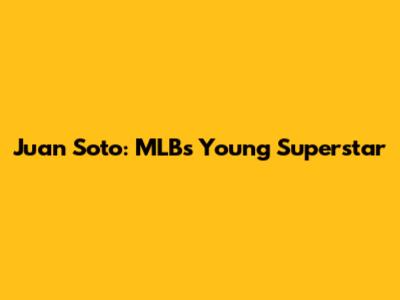 Juan Soto: MLB's Young Superstar