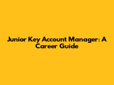 Junior Key Account Manager: A Career Guide