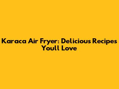 Karaca Air Fryer: Delicious Recipes You'll Love