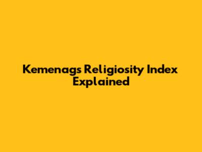 Kemenag's Religiosity Index Explained