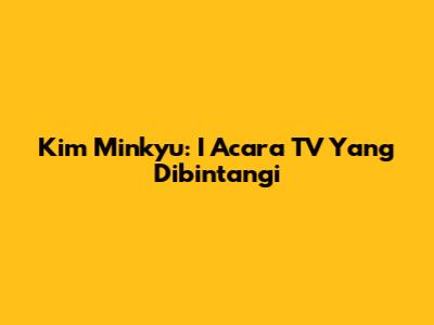 Kim Minkyu: I Acara TV Yang Dibintangi