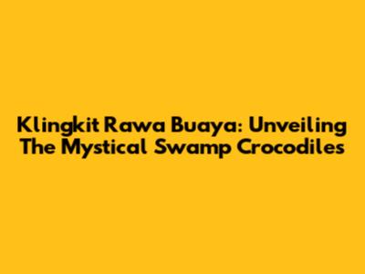 Klingkit Rawa Buaya: Unveiling The Mystical Swamp Crocodiles
