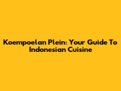 Koempoelan Plein: Your Guide To Indonesian Cuisine