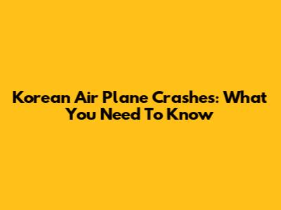 Korean Air Plane Crashes: What You Need To Know