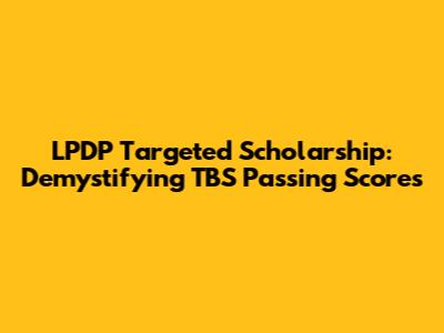 LPDP Targeted Scholarship: Demystifying TBS Passing Scores