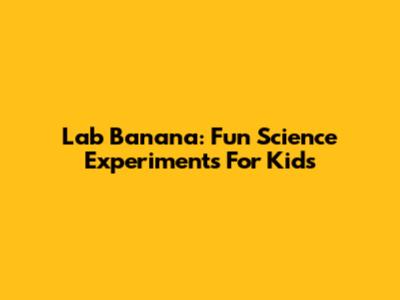 Lab Banana: Fun Science Experiments For Kids