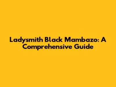 Ladysmith Black Mambazo: A Comprehensive Guide