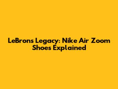 LeBron's Legacy: Nike Air Zoom Shoes Explained