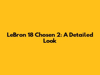 LeBron 18 Chosen 2: A Detailed Look