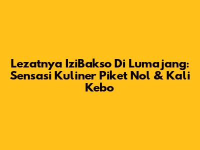 Lezatnya IziBakso Di Lumajang: Sensasi Kuliner Piket Nol & Kali Kebo