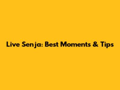 Live Senja: Best Moments & Tips