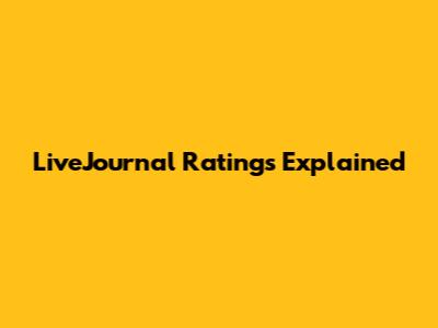 LiveJournal Ratings Explained