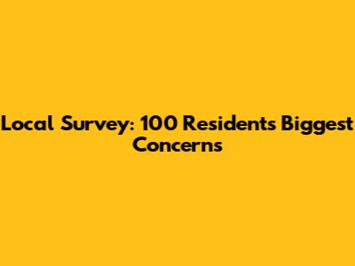Local Survey: 100 Residents' Biggest Concerns