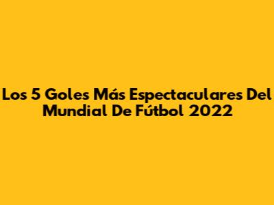 Los 5 Goles Más Espectaculares Del Mundial De Fútbol 2022
