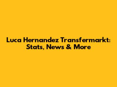 Luca Hernandez Transfermarkt: Stats, News & More