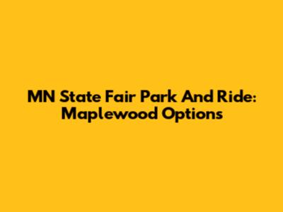 MN State Fair Park And Ride: Maplewood Options