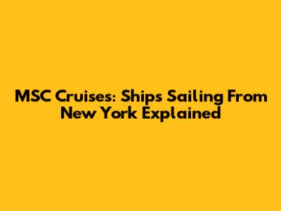MSC Cruises: Ships Sailing From New York Explained