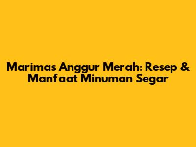 Marimas Anggur Merah: Resep & Manfaat Minuman Segar