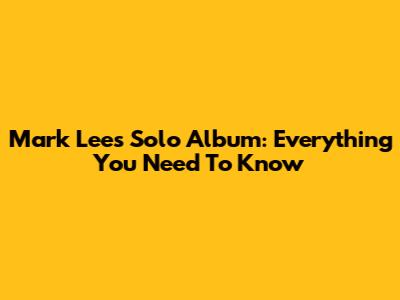 Mark Lee's Solo Album: Everything You Need To Know