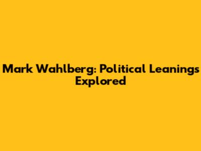 Mark Wahlberg: Political Leanings Explored