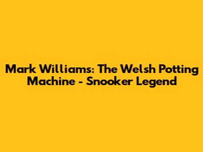 Mark Williams: The Welsh Potting Machine - Snooker Legend