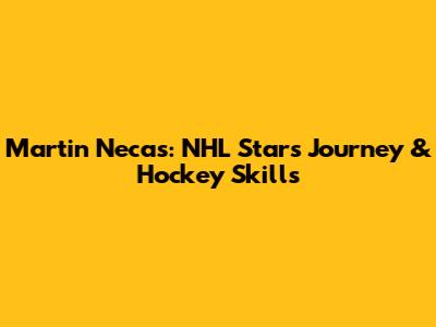 Martin Necas: NHL Star's Journey & Hockey Skills