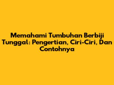 Memahami Tumbuhan Berbiji Tunggal: Pengertian, Ciri-Ciri, Dan Contohnya