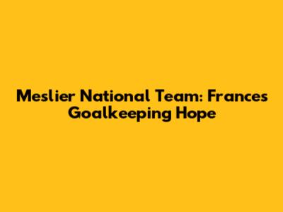 Meslier National Team: France's Goalkeeping Hope