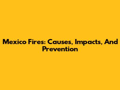 Mexico Fires: Causes, Impacts, And Prevention