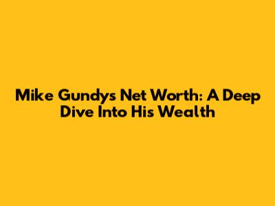 Mike Gundy's Net Worth: A Deep Dive Into His Wealth
