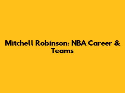 Mitchell Robinson: NBA Career & Teams