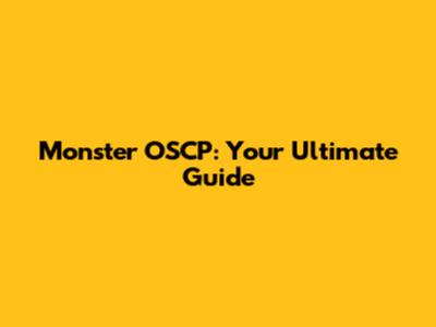 Monster OSCP: Your Ultimate Guide